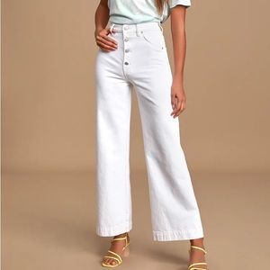 Rollas Old Mate white denim wide leg - 25